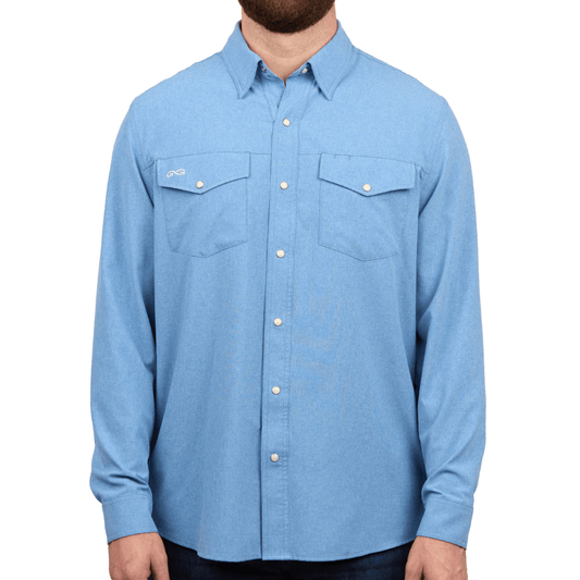Off-Road Blue StockYard Shirt | Long Sleeve