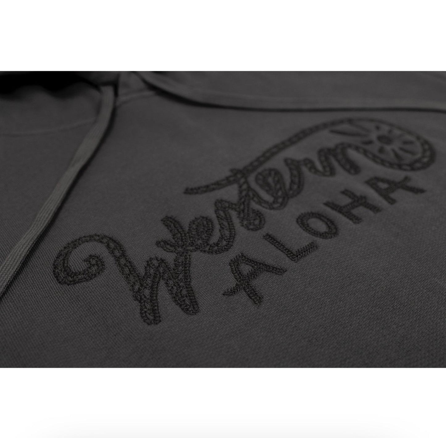 Embroidered Rope Logo Hoodie Charcoal