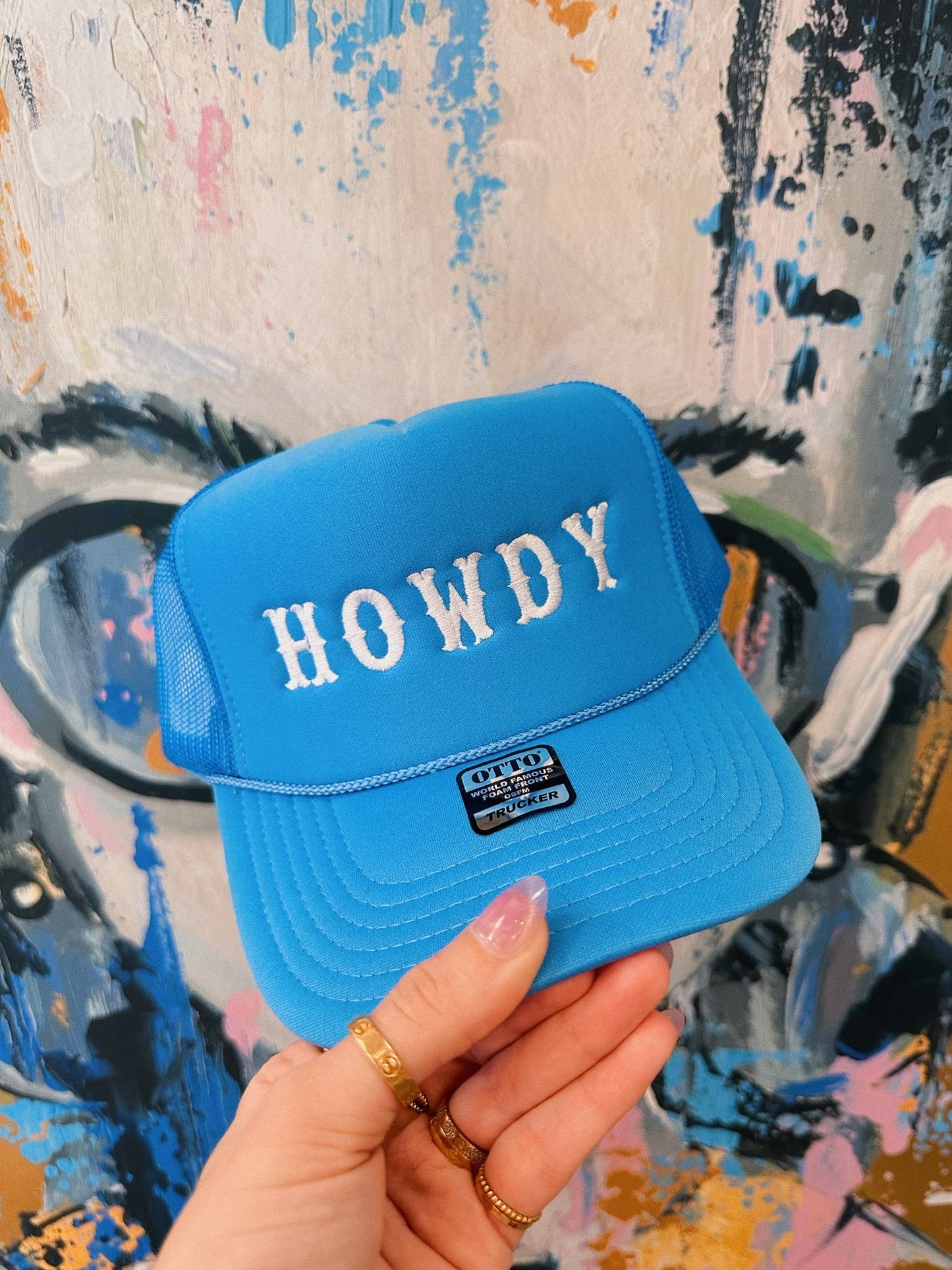 Howdy Trucker Hat: Embroidery 