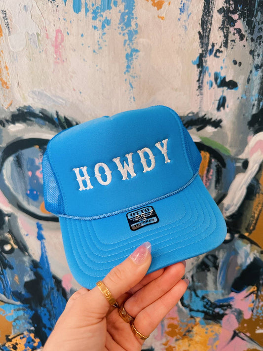 Howdy Trucker Hat: Embroidery 
