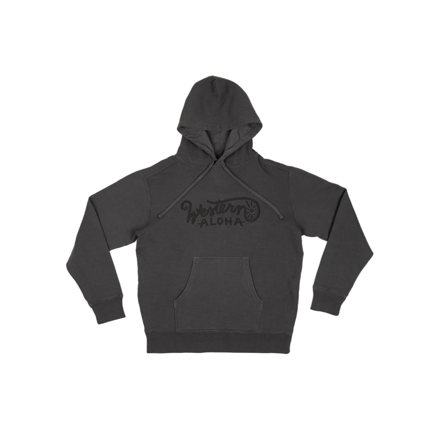 Embroidered Rope Logo Hoodie Charcoal