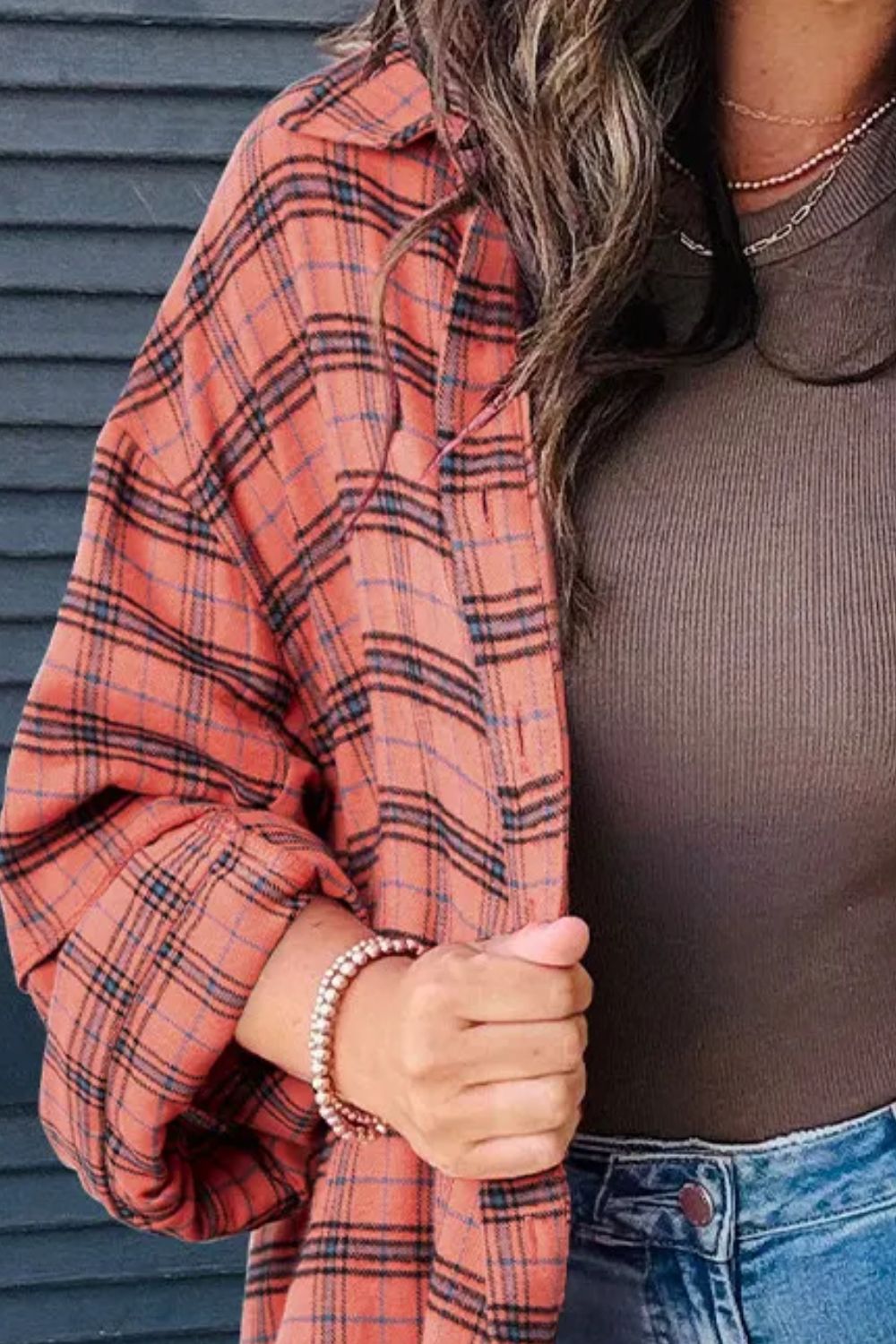 Full Size Plaid Long Sleeve Shirt