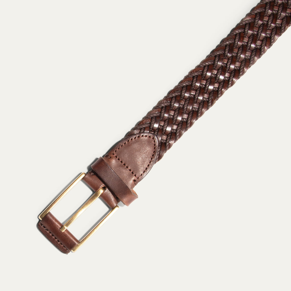 Leather Braided Wax Cord Belt