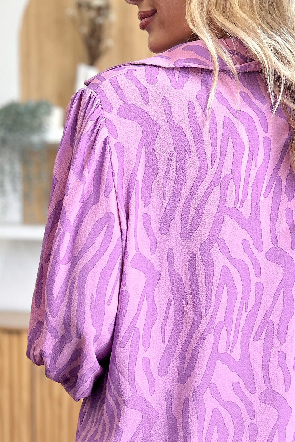 Double Take Full Size Printed Smocked Long Sleeve Blouse - 4 Colors!