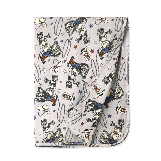 Western Cowboy Rodeo Bamboo Stroller Blanket