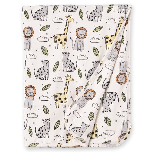 Safari Snuggles Bamboo Baby Stroller Blanket Jungle