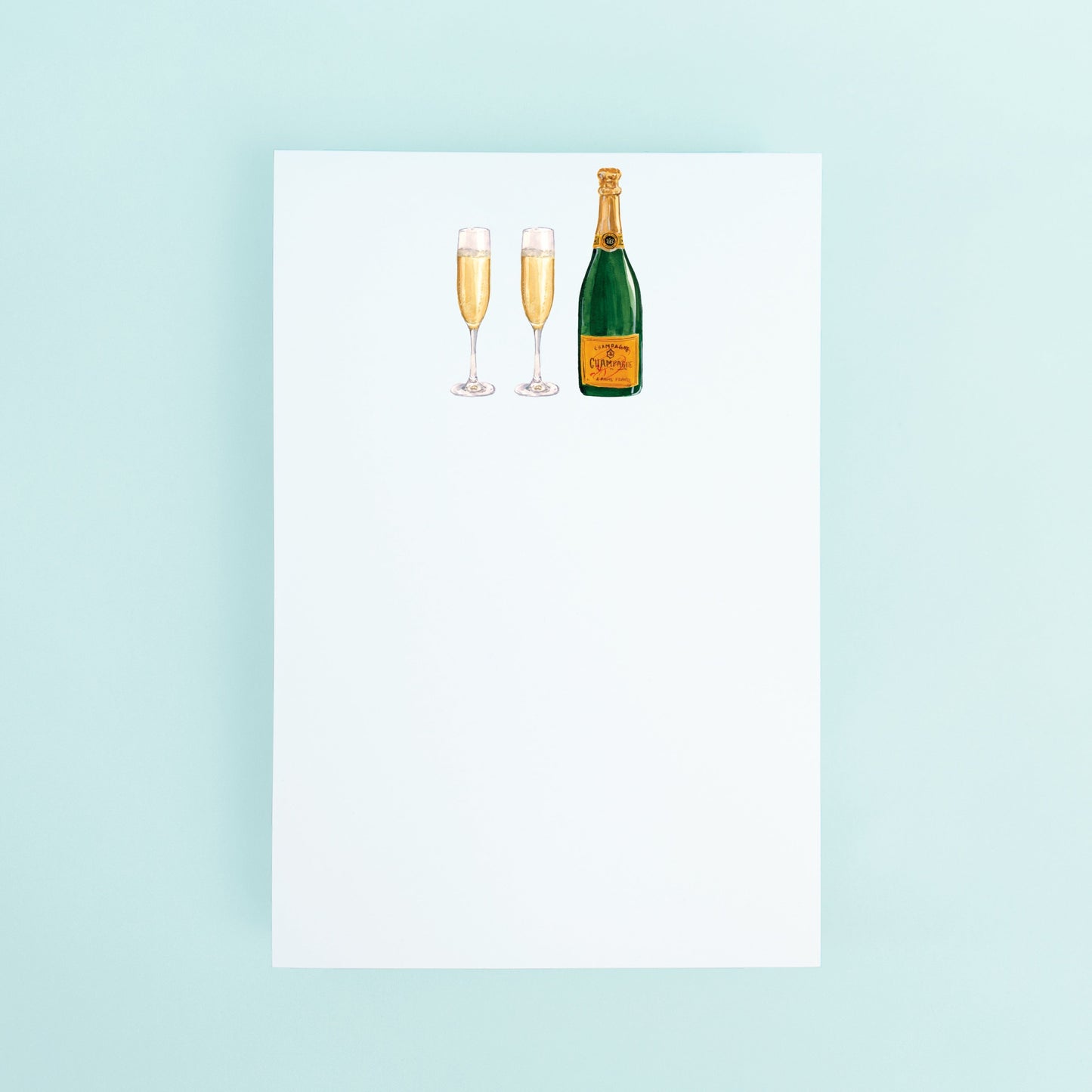 Champagne Bottle and glasses Notepad