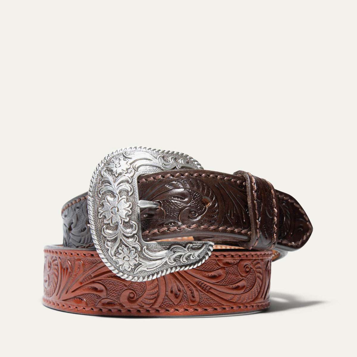 Hand-Tooled Western Billet Belt