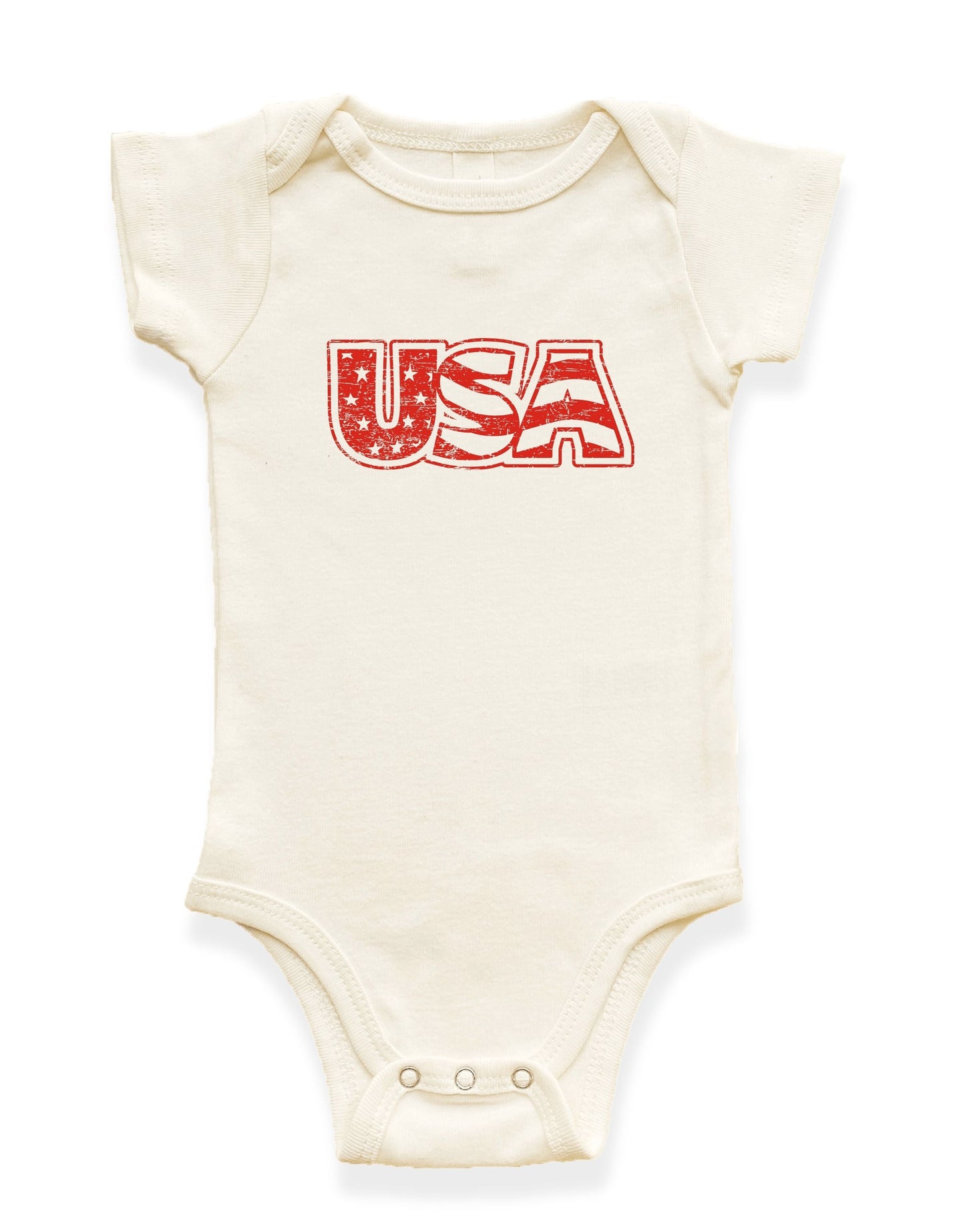 USA Organic Cotton Baby Bodysuit Short Sleeve