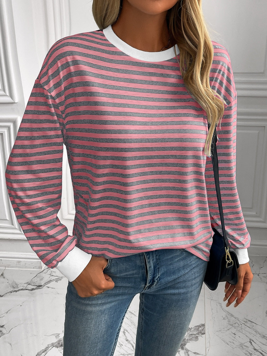 Ivy Lane Striped Long Sleeve Sweatshirt