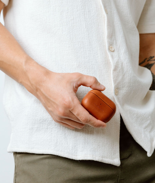 Leather AirPods 4 Case - Saddle Tan