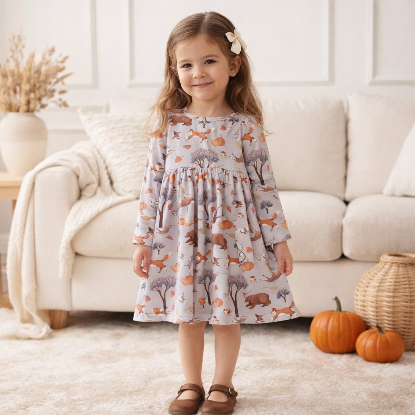 Forest Frolic Twirl Dress - Bamboo Fall Girls Outfit