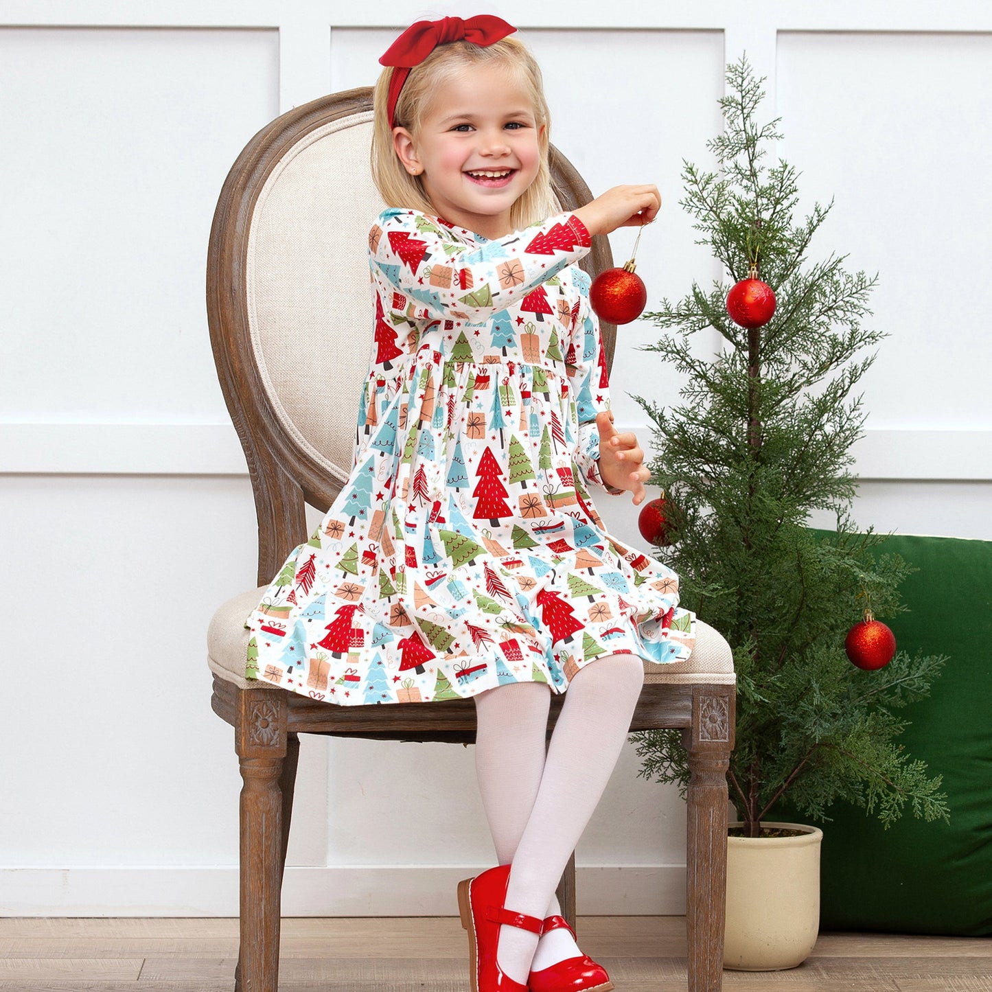 Christmas Merry Girl's Soft Bamboo Dress