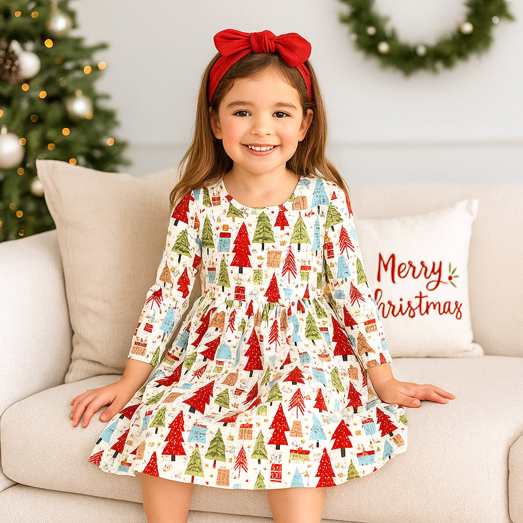 Christmas Merry Girl's Soft Bamboo Dress