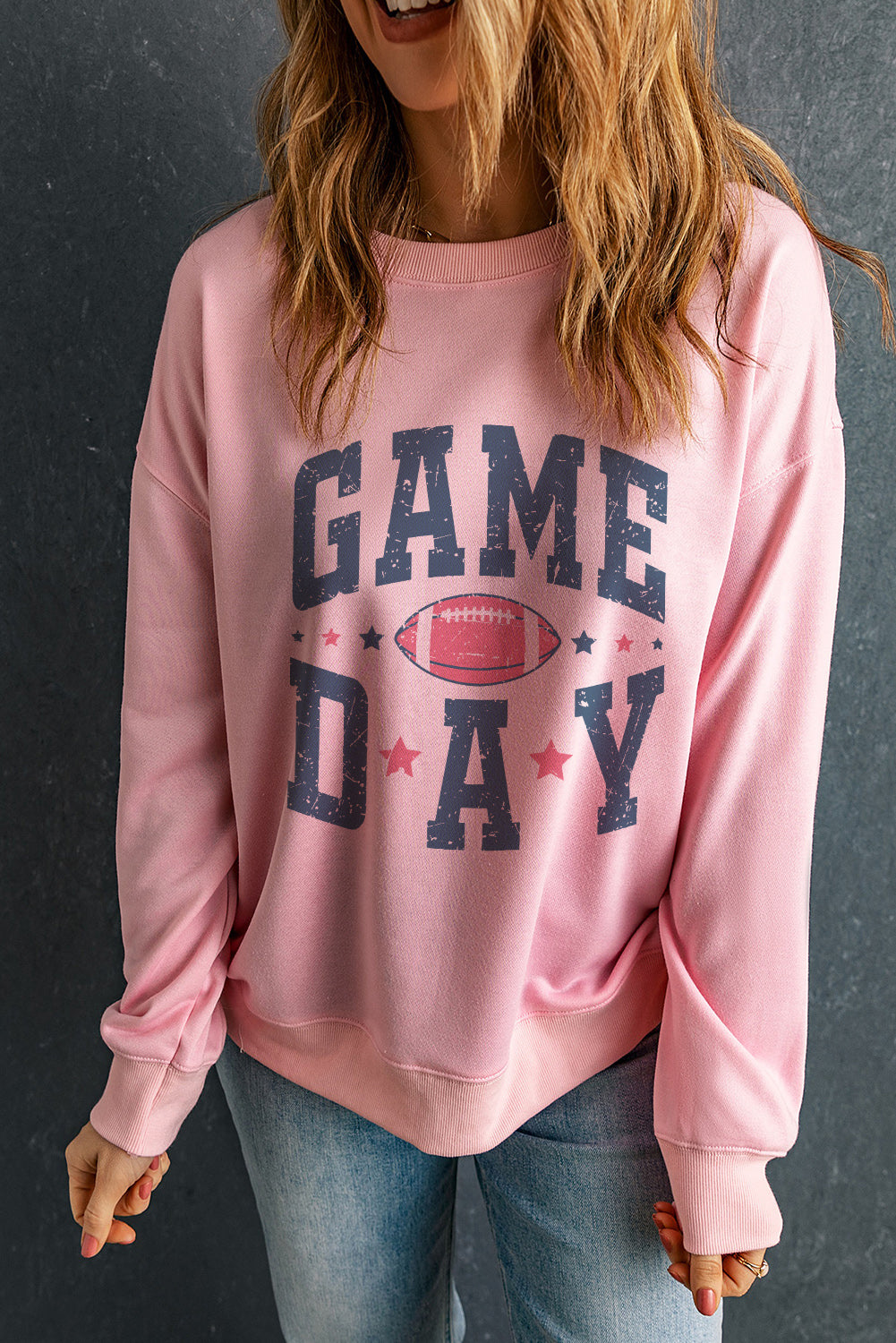 GAME DAY Long Sleeve Sweatshirt - Pink
