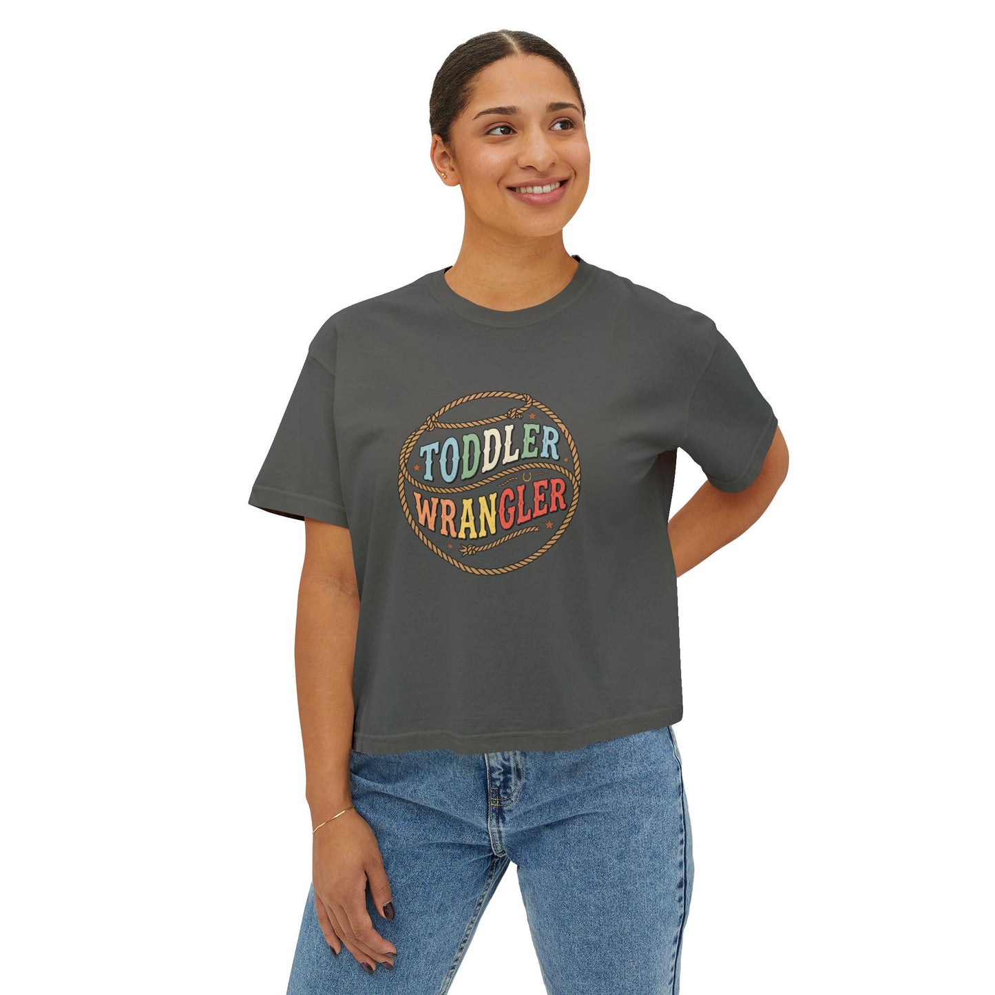 Toddler Wrangler Women's Boxy Tee – Western Rope Graphic Top
