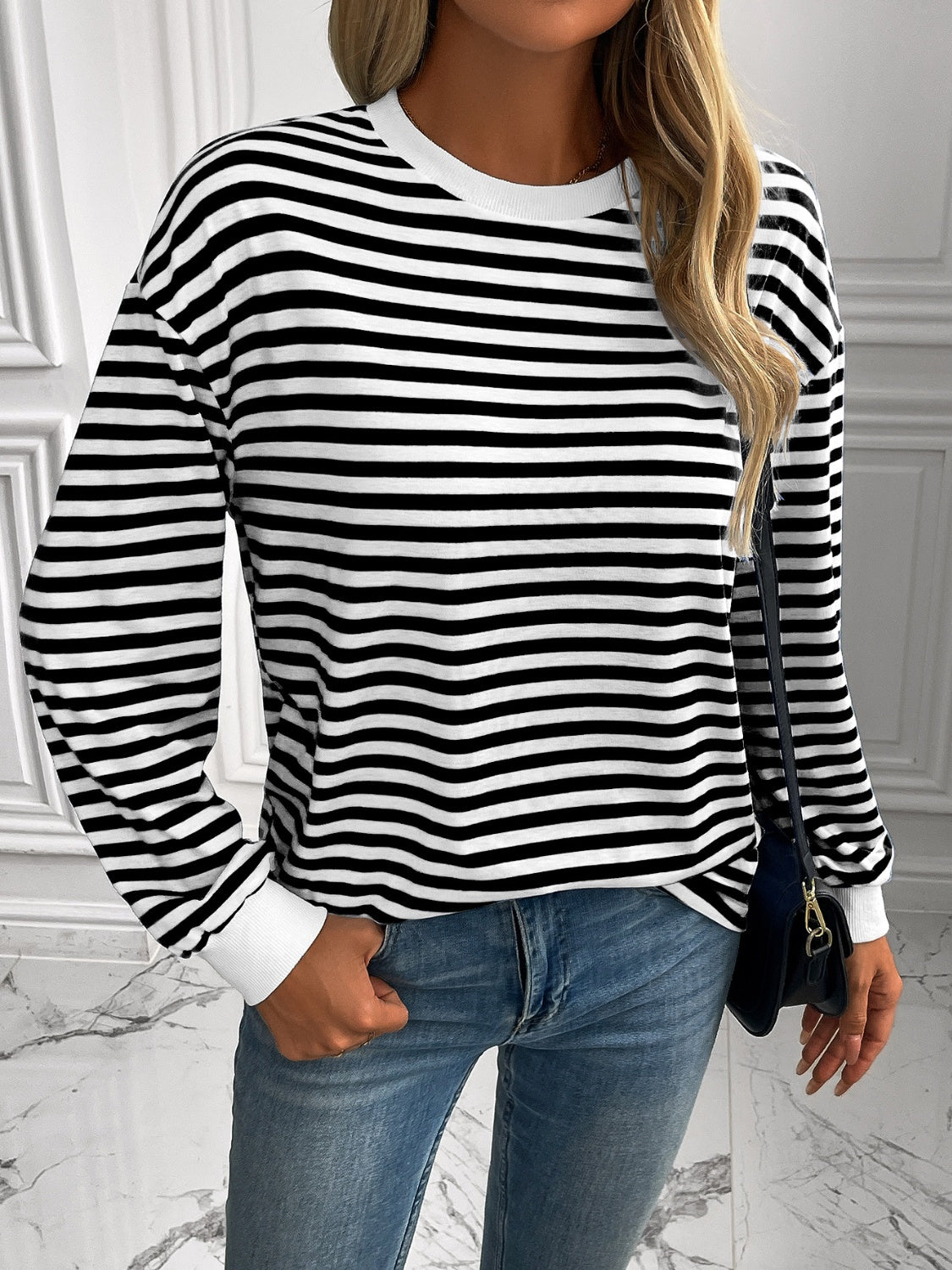 Ivy Lane Striped Long Sleeve Sweatshirt