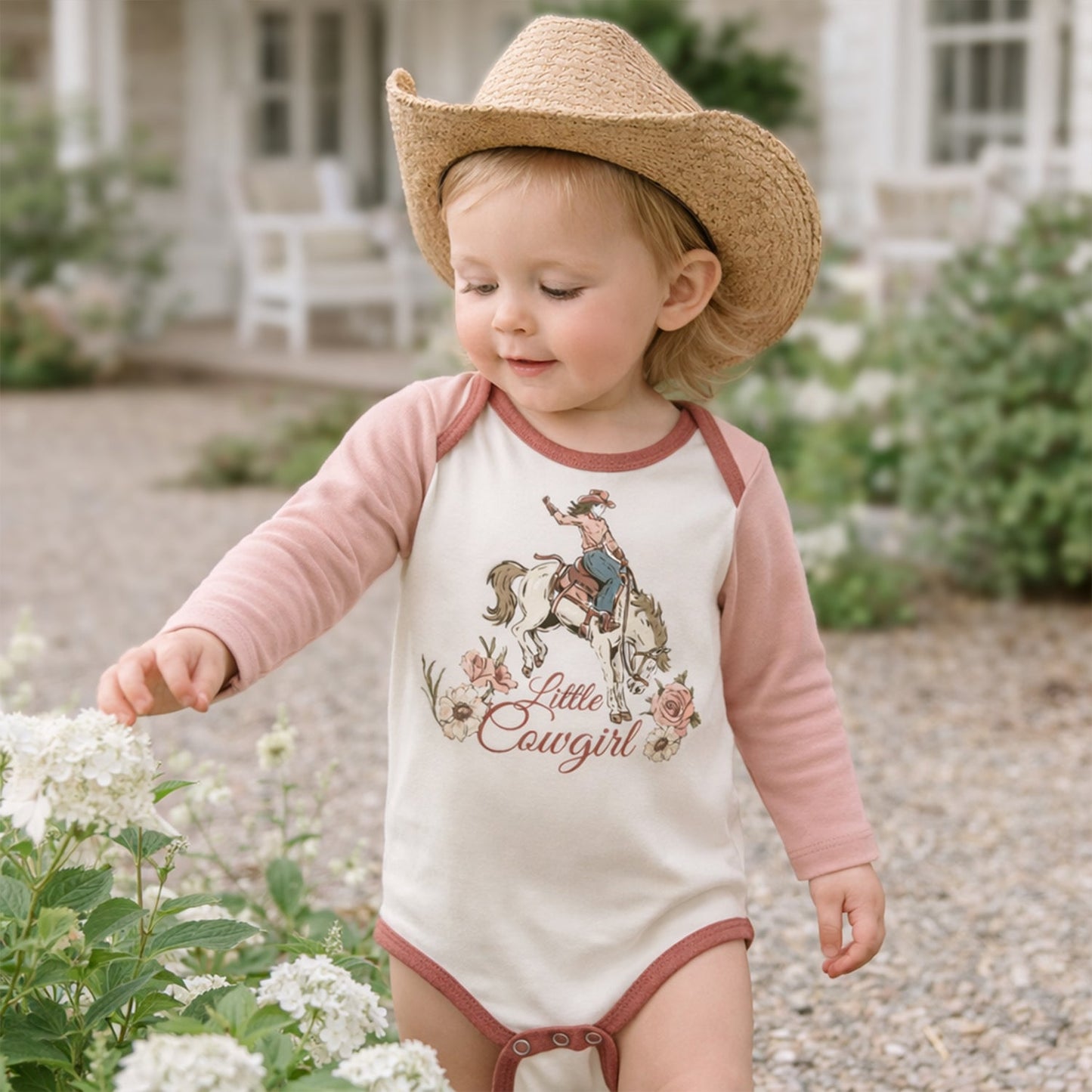 Little Cowgirl Western Rodeo Bodysuit - Cotton Rib
