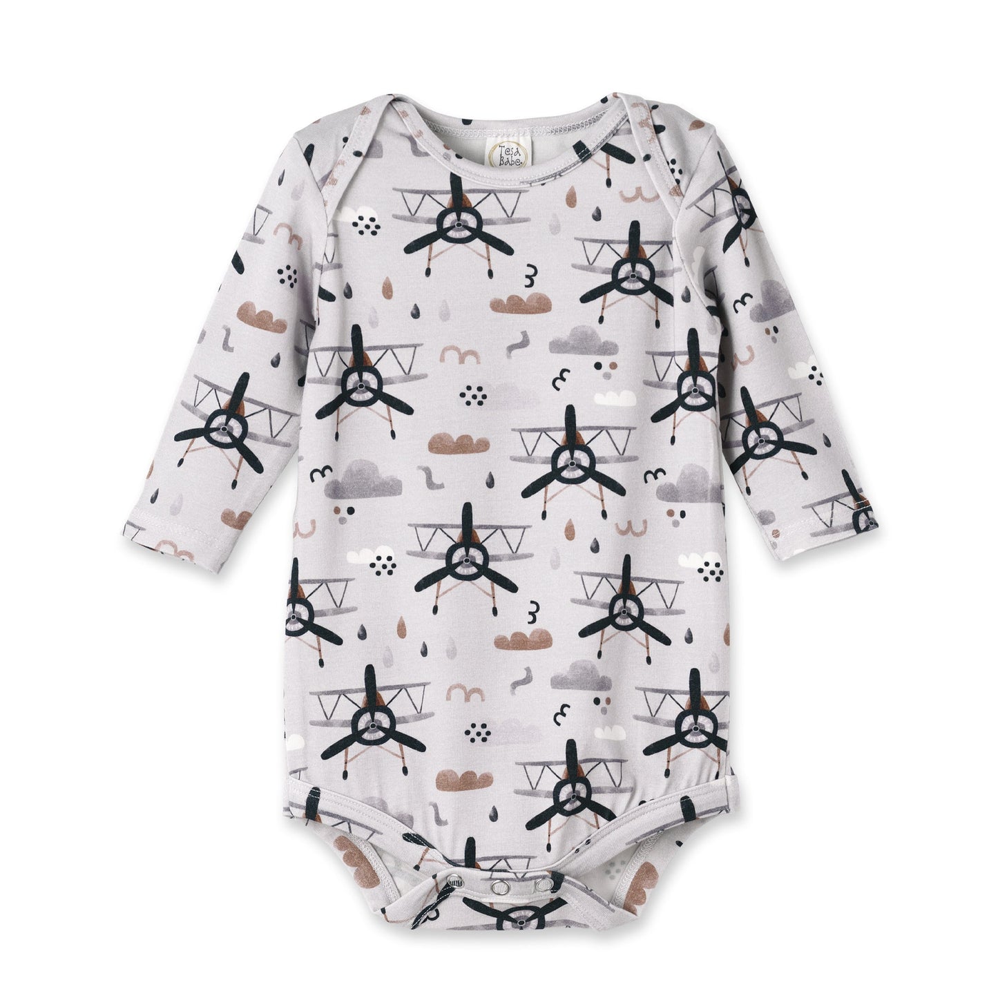Airplane Baby Bodysuit - Bamboo Cotton Long Sleeve