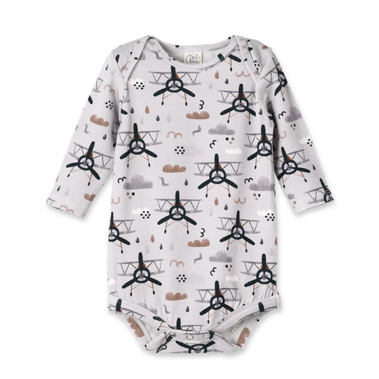 Airplane Baby Bodysuit - Bamboo Cotton Long Sleeve