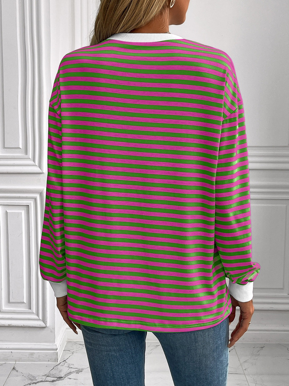 Ivy Lane Striped Long Sleeve Sweatshirt