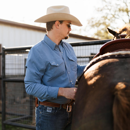 Off-Road Blue StockYard Shirt | Long Sleeve