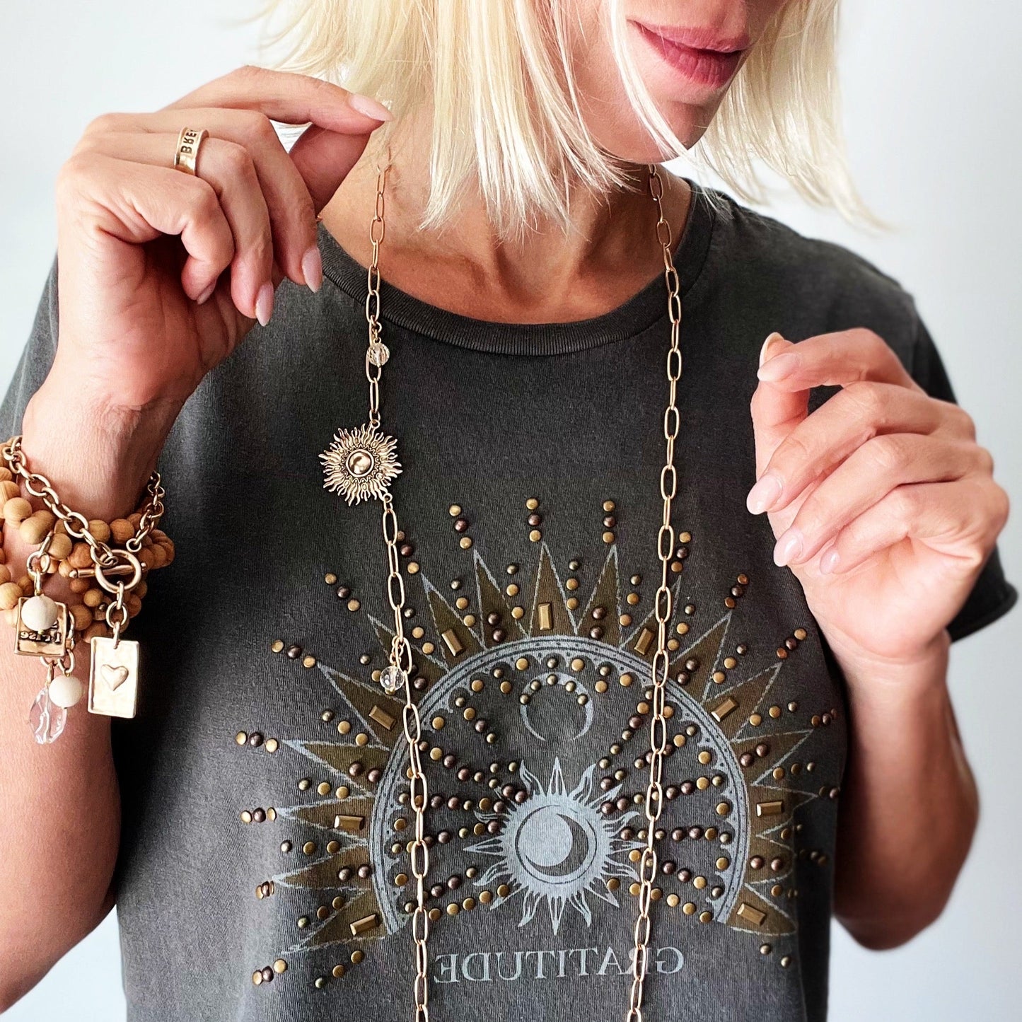 Perfectly Imperfect Starburst Long Chain Necklace