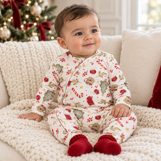 Noel Treasures Bamboo Zipper Romper