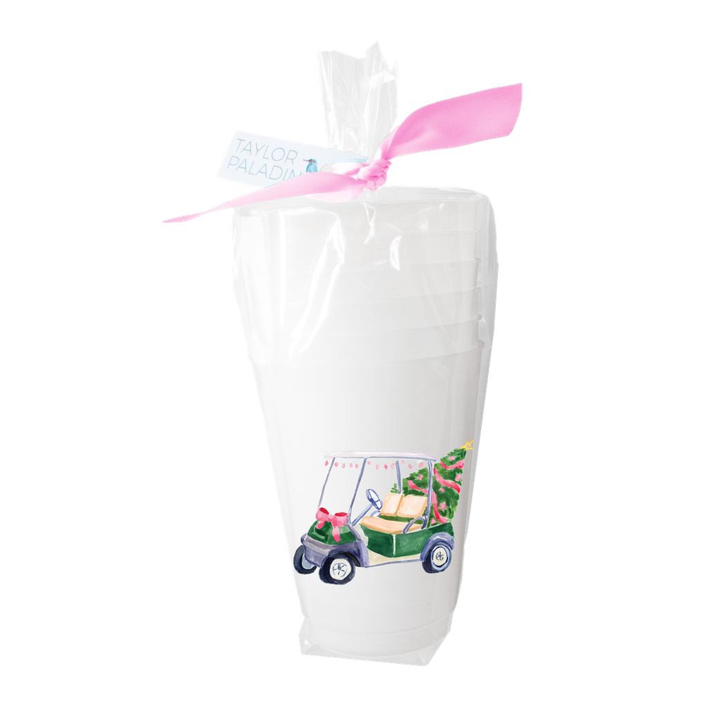 Holiday Golf Cart Frosted Cup