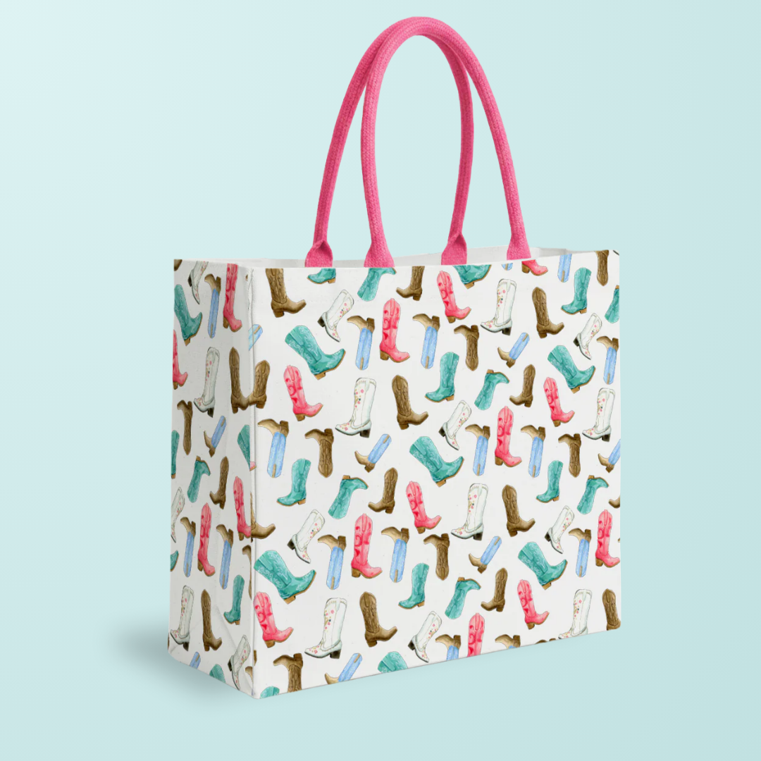 Colorful Cowboy Boots Tote Bag