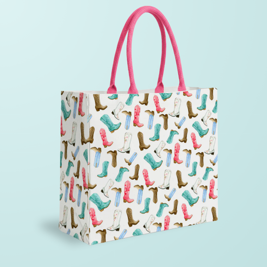 Colorful Cowboy Boots Tote Bag