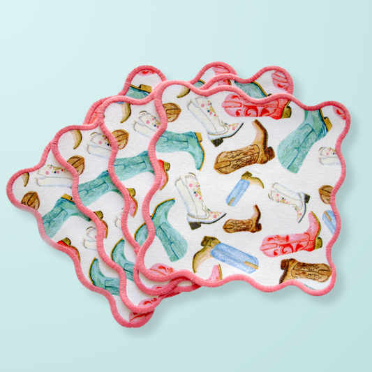 Colorful Cowboy Boots Cocktail Squares