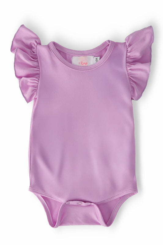 Bright Lilac S/S Flutter Bodysuit