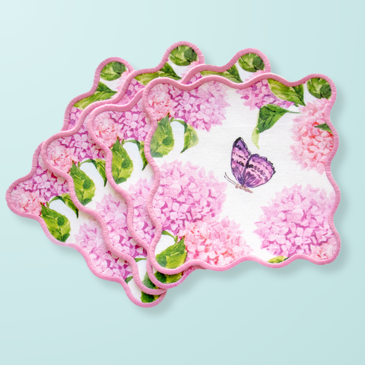 Pink and Purple Hydrangea Cocktail Squares