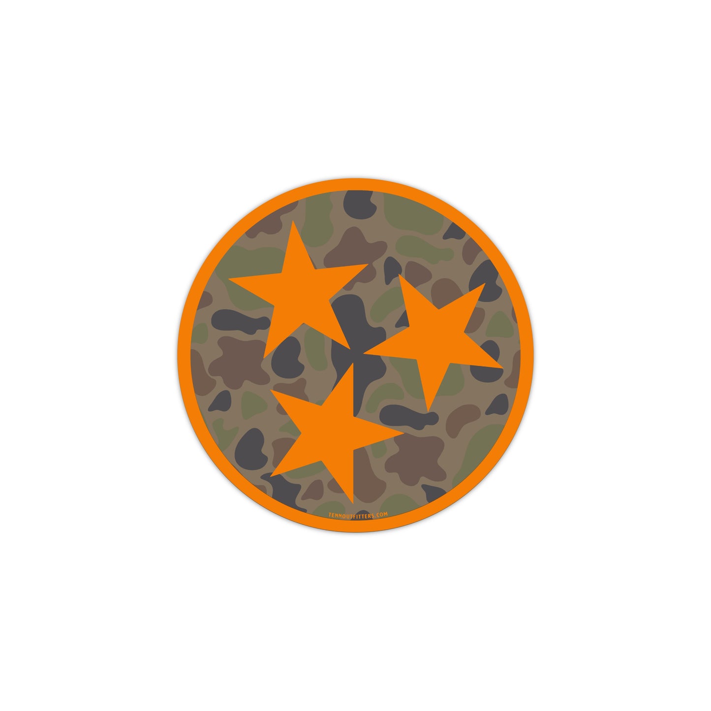 Holler Orange and TENNFADE™ Camo Tri Star Sticker