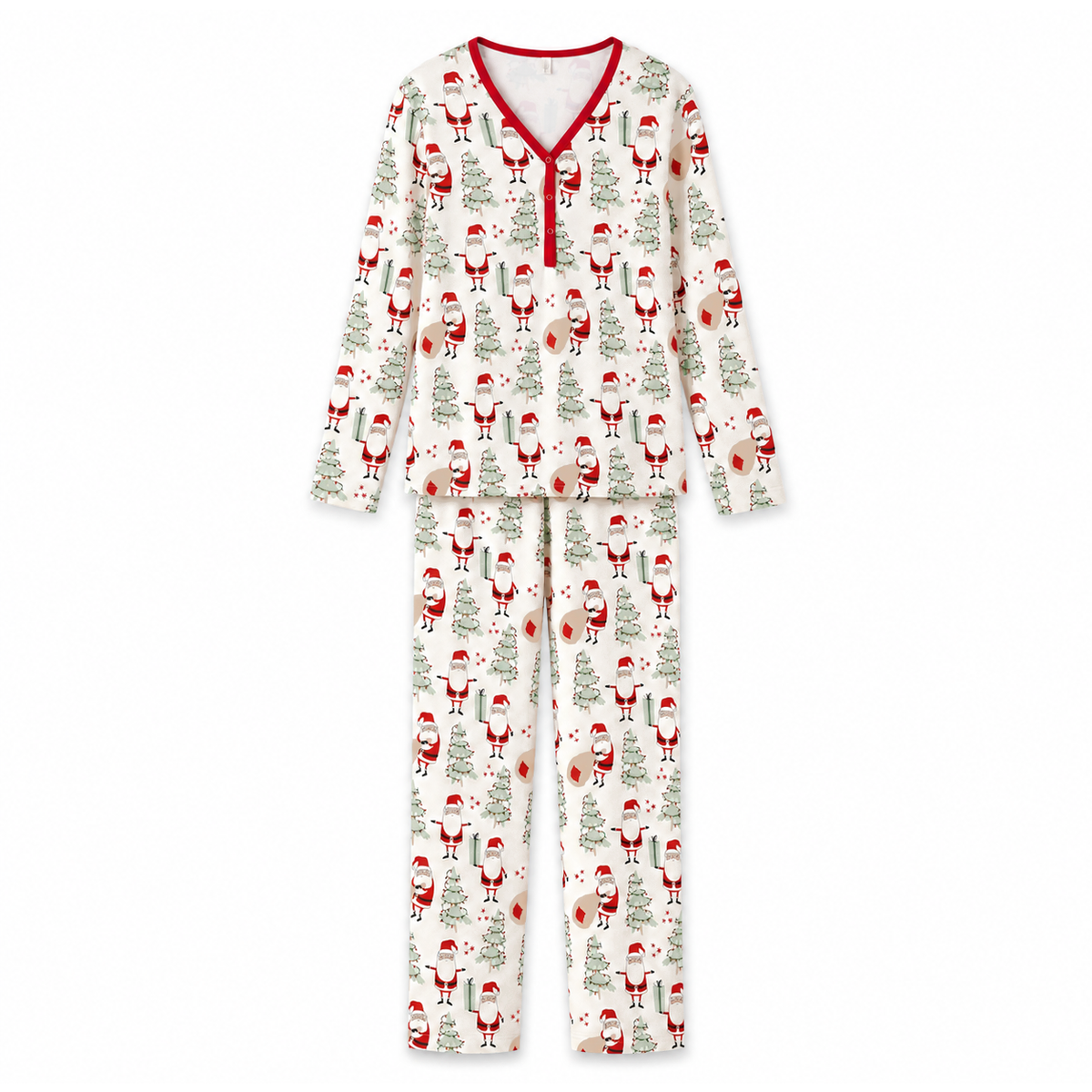 Christmas Santa Women's Bamboo Pajama Set Family Matching