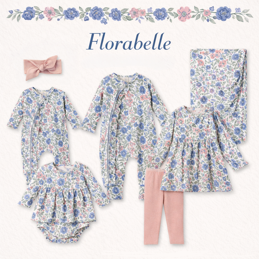 Vintage Floral Girls Dress - Soft Bamboo Jersey