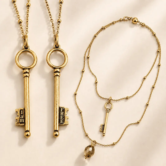 I Am Free Key Dainty Necklace