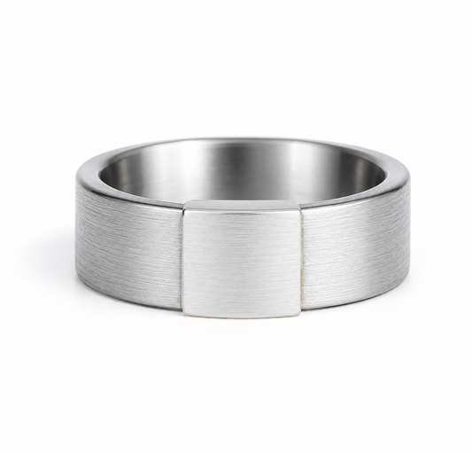 Classic 7mm 14kt White Gold Barrel Band