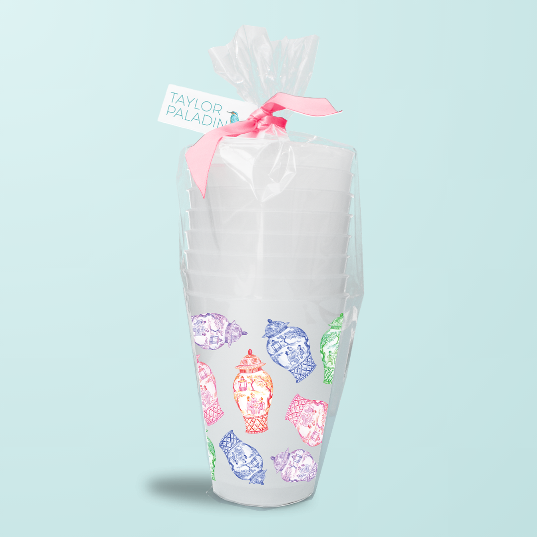 Colorful Ginger Jars Frosted Cup
