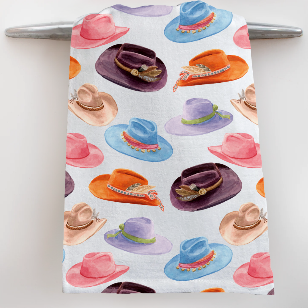 Colorful Cowboy Hats Tea Towel
