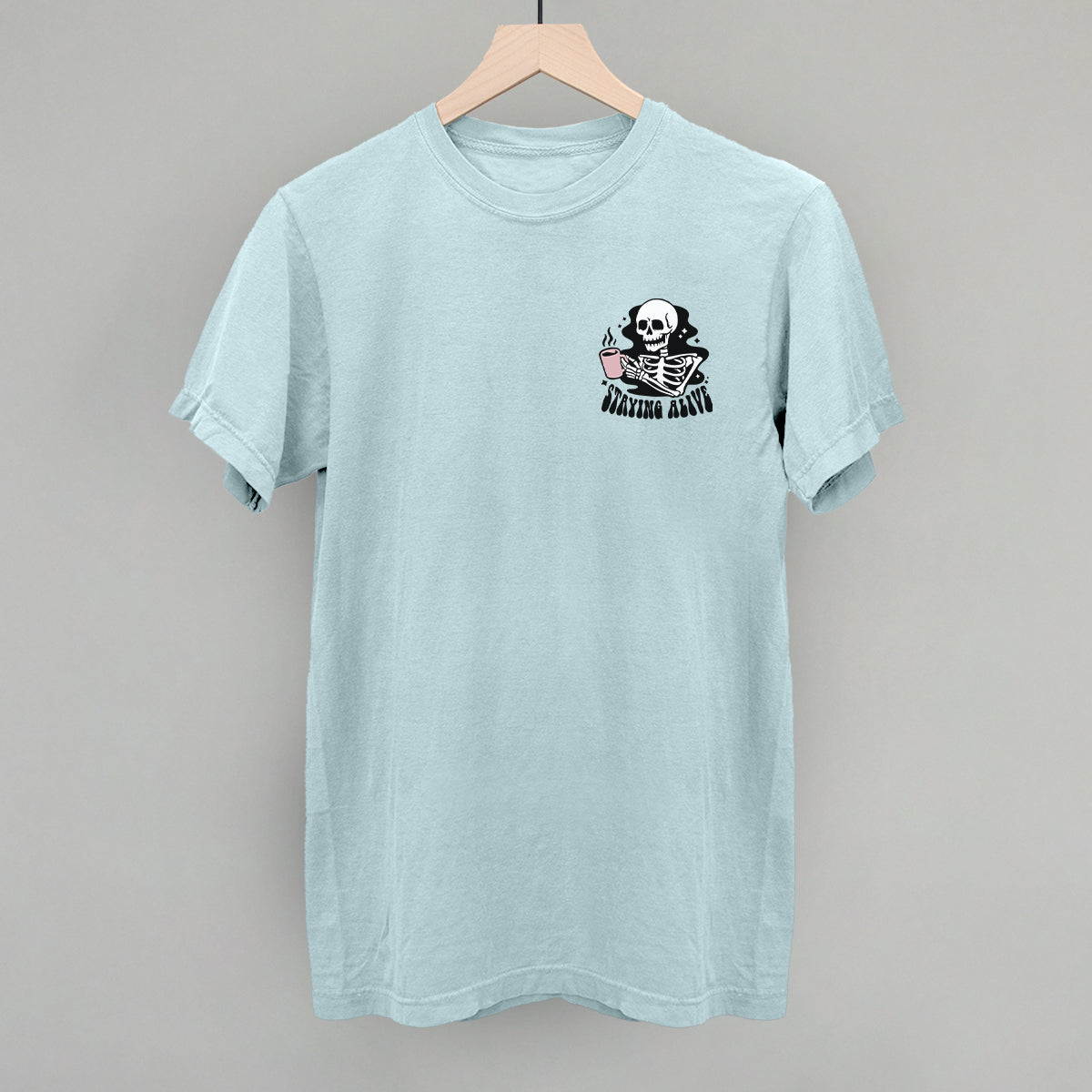 Staying Alive Coffee Skeleton (Left Chest)