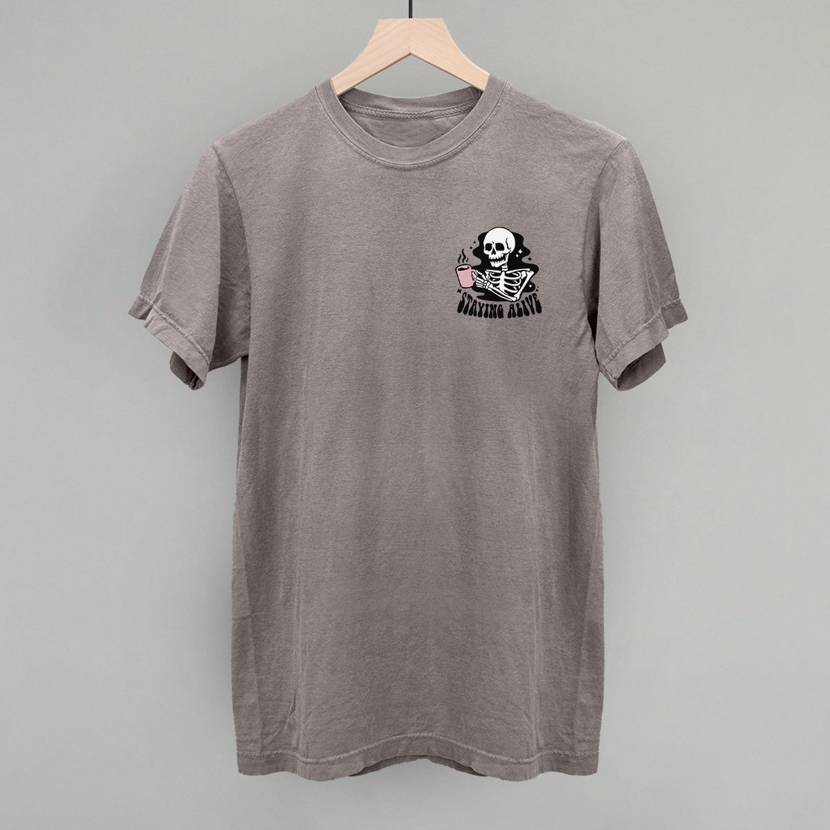 Staying Alive Coffee Skeleton (Left Chest)