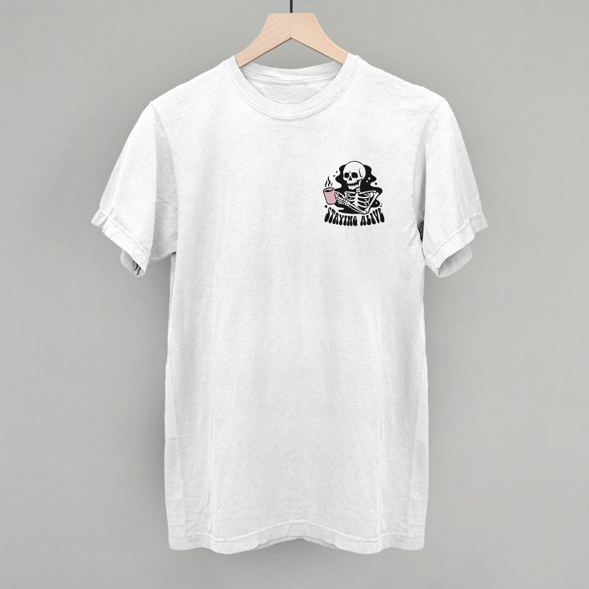 Staying Alive Coffee Skeleton (Left Chest)