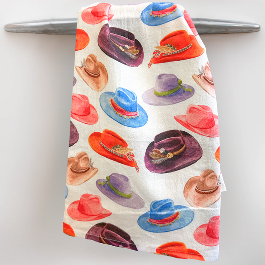 Colorful Cowboy Hats Tea Towel