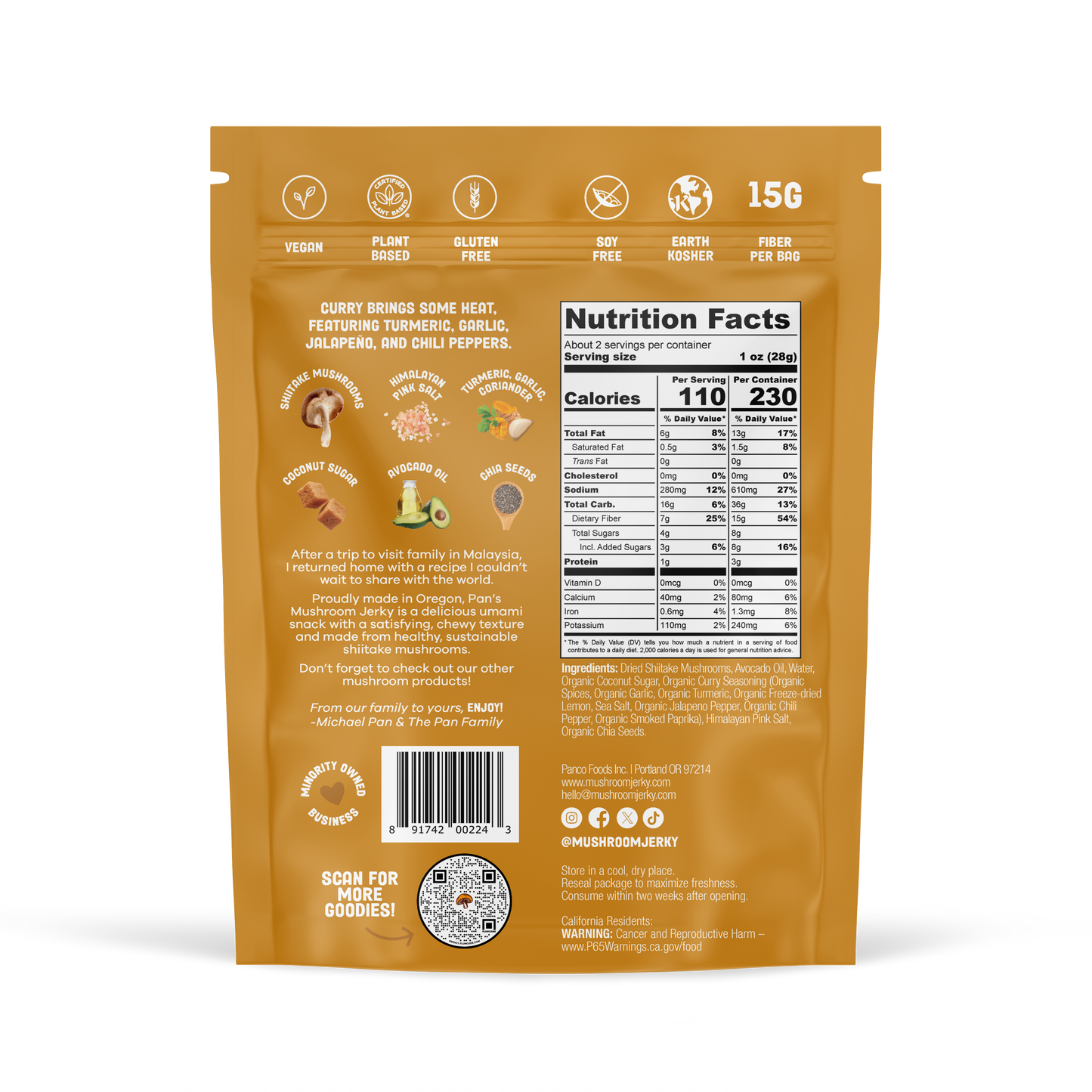 Curry Mushroom Jerky