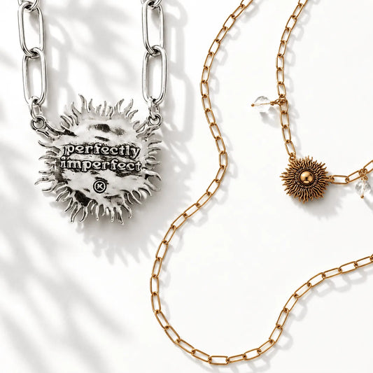 Perfectly Imperfect Sunburst Long Chain Necklace