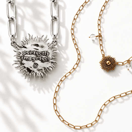 Perfectly Imperfect Sunburst Long Chain Necklace