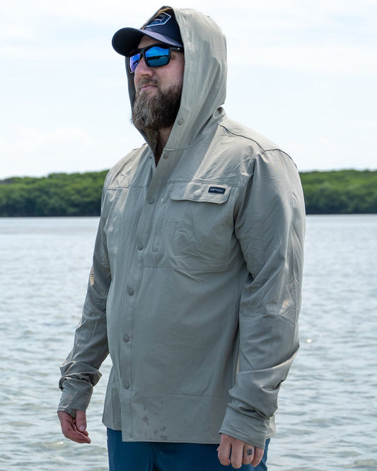 Cast Hooded Button Up – Moss – Men’s