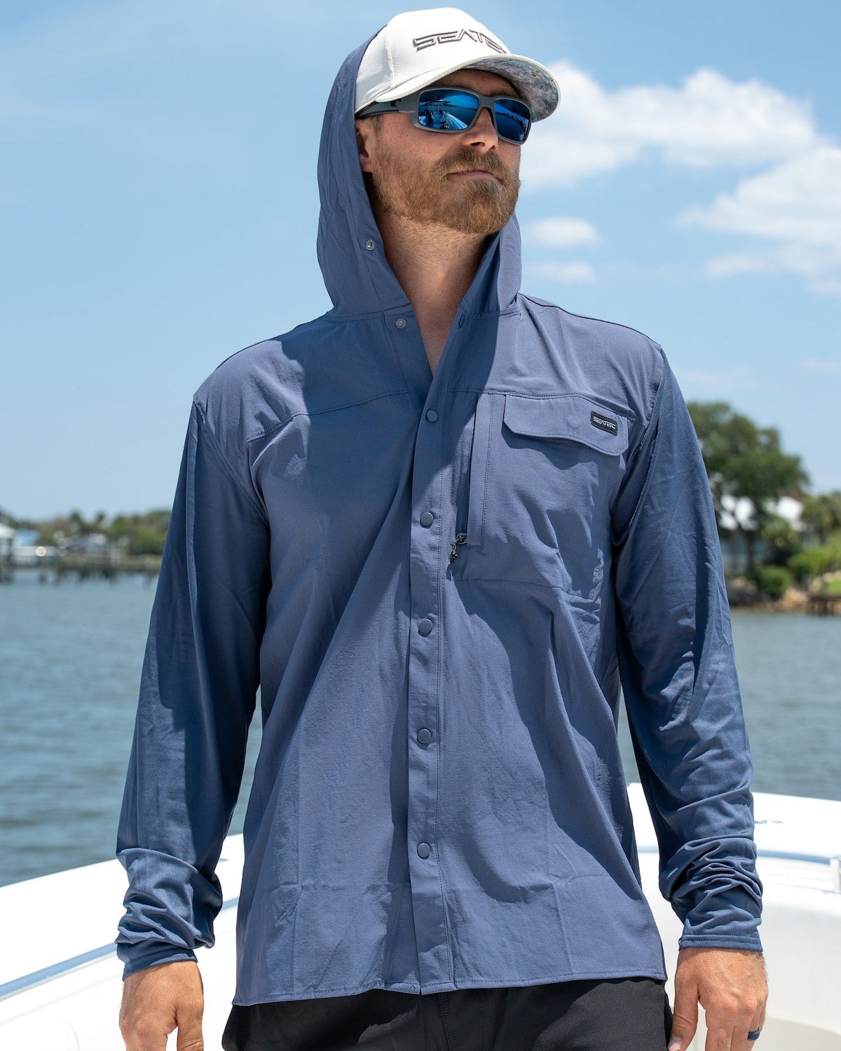 Cast Hooded Button Up – Indigo – Men’s